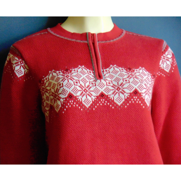 Hanna Anderson Red Combed Cotton Noridic Sweater M - Picture 2 of 6